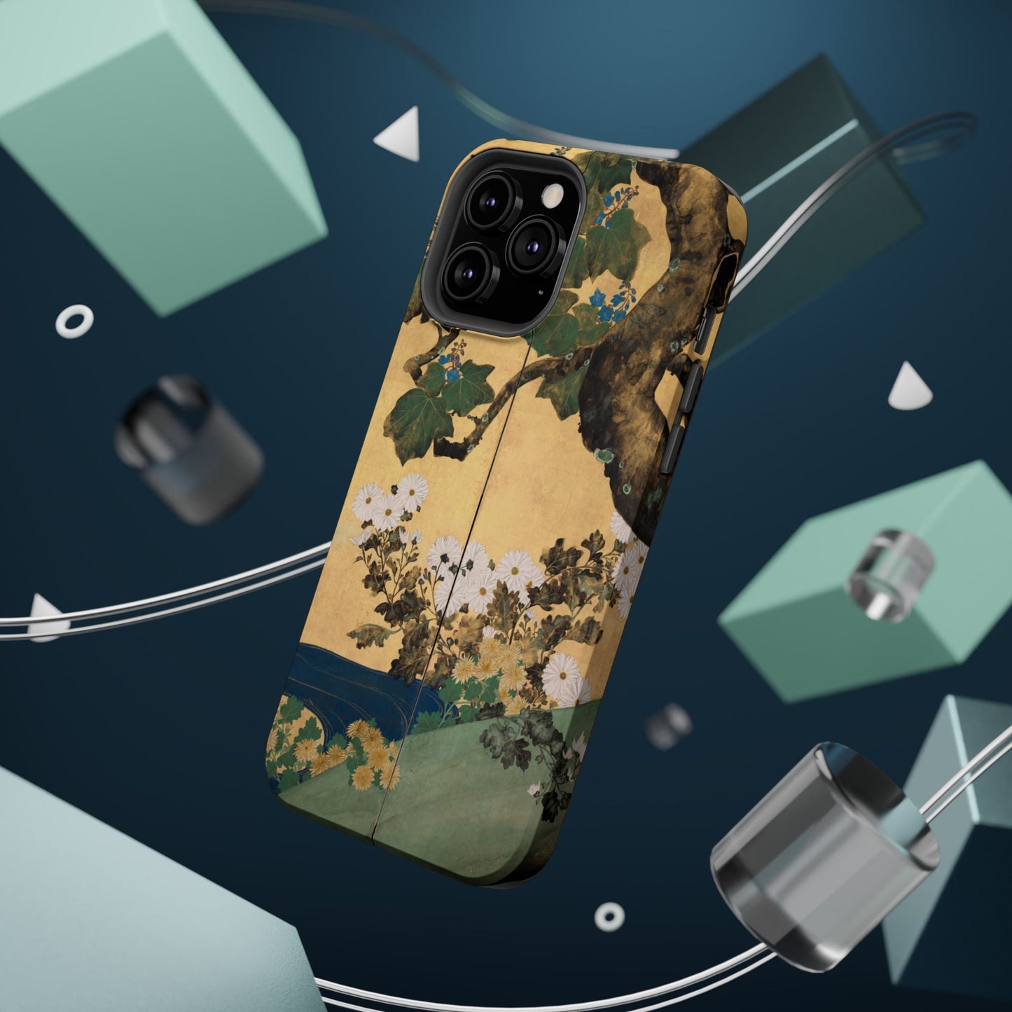 Japanese Gold Leaf Floral Art - MagSafe iPhone Case, Elegant & Protective - BOGO Cases