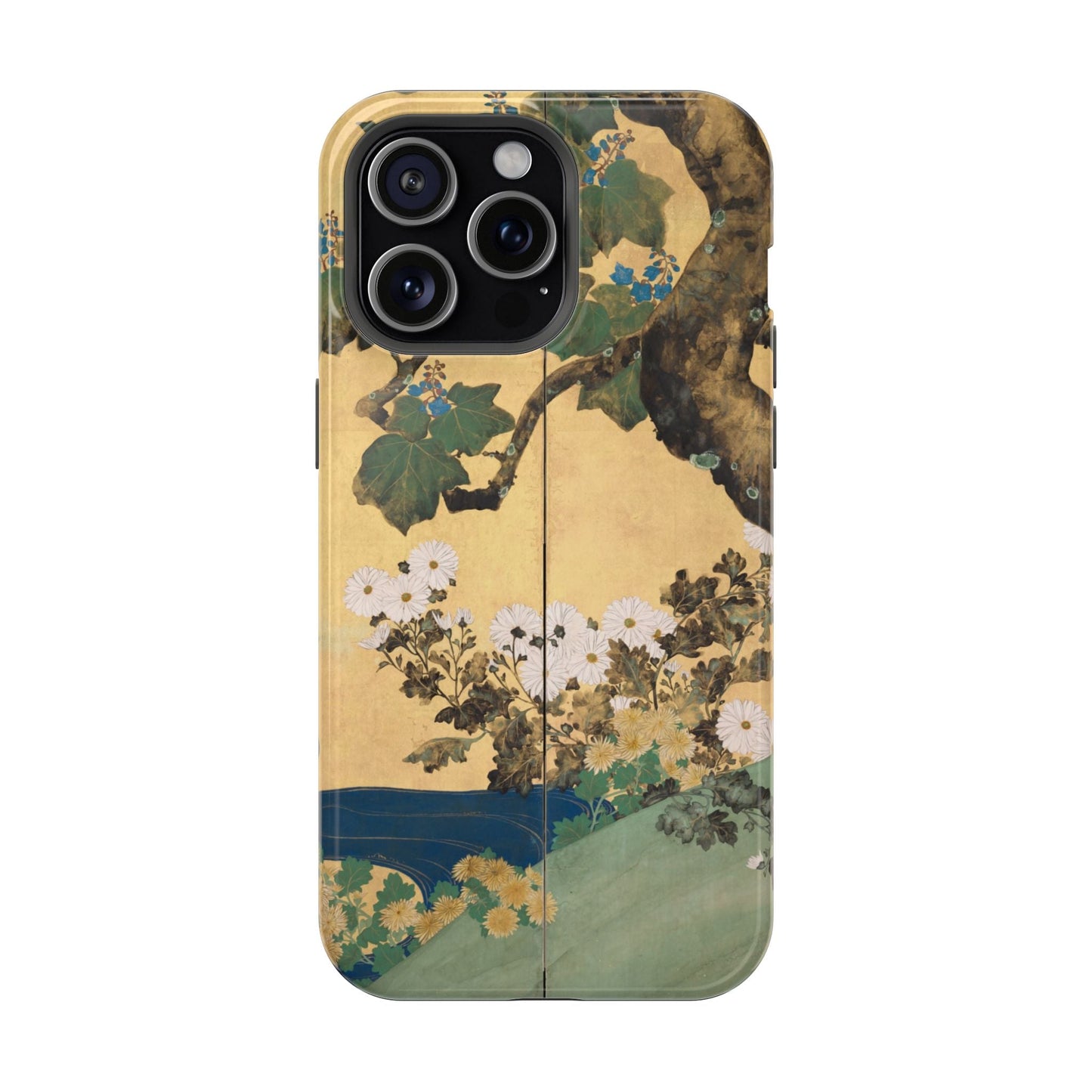Japanese Gold Leaf Floral Art - MagSafe iPhone Case, Elegant & Protective - BOGO Cases