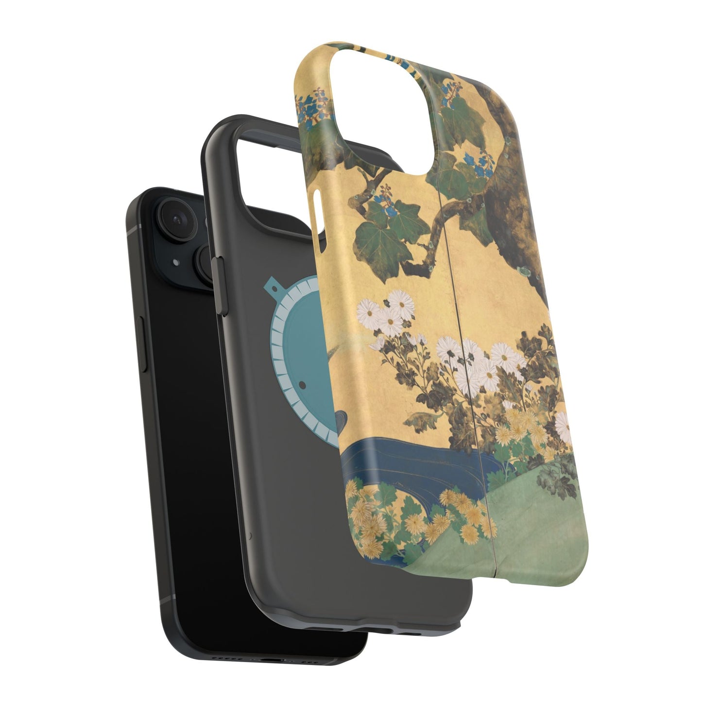 Japanese Gold Leaf Floral Art - MagSafe iPhone Case, Elegant & Protective - BOGO Cases