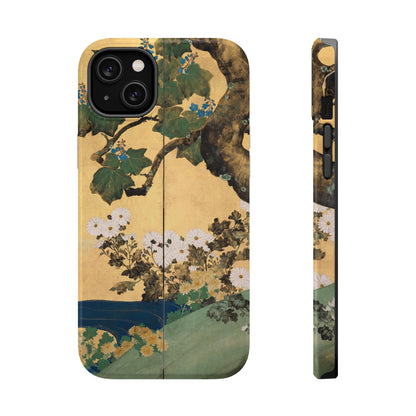 Japanese Gold Leaf Floral Art - MagSafe iPhone Case, Elegant & Protective - BOGO Cases
