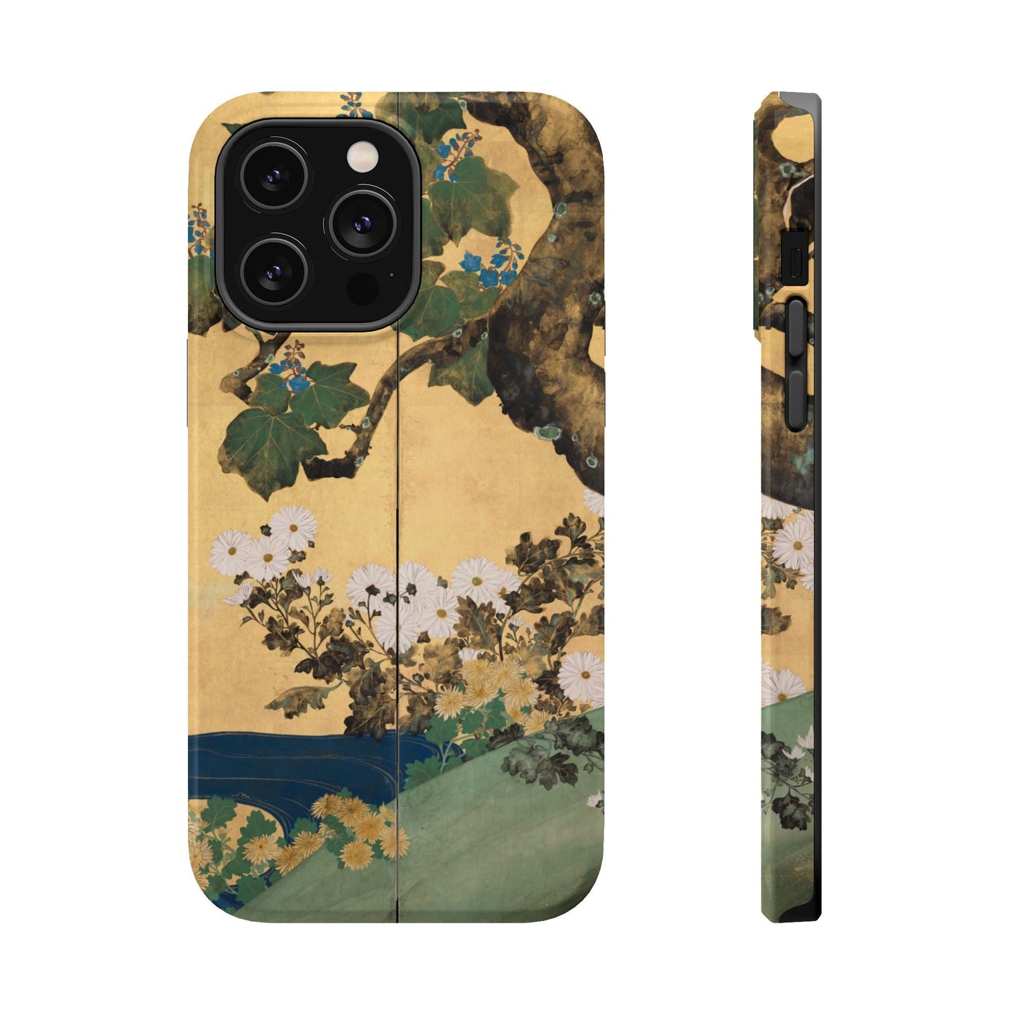 Japanese Gold Leaf Floral Art - MagSafe iPhone Case, Elegant & Protective - BOGO Cases