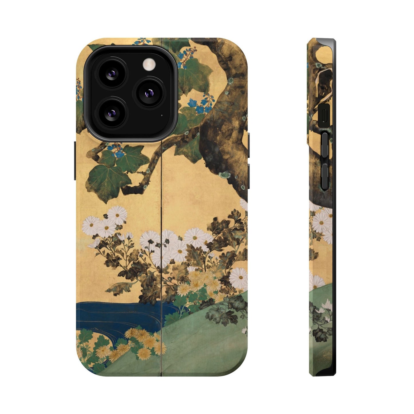 Japanese Gold Leaf Floral Art - MagSafe iPhone Case, Elegant & Protective - BOGO Cases