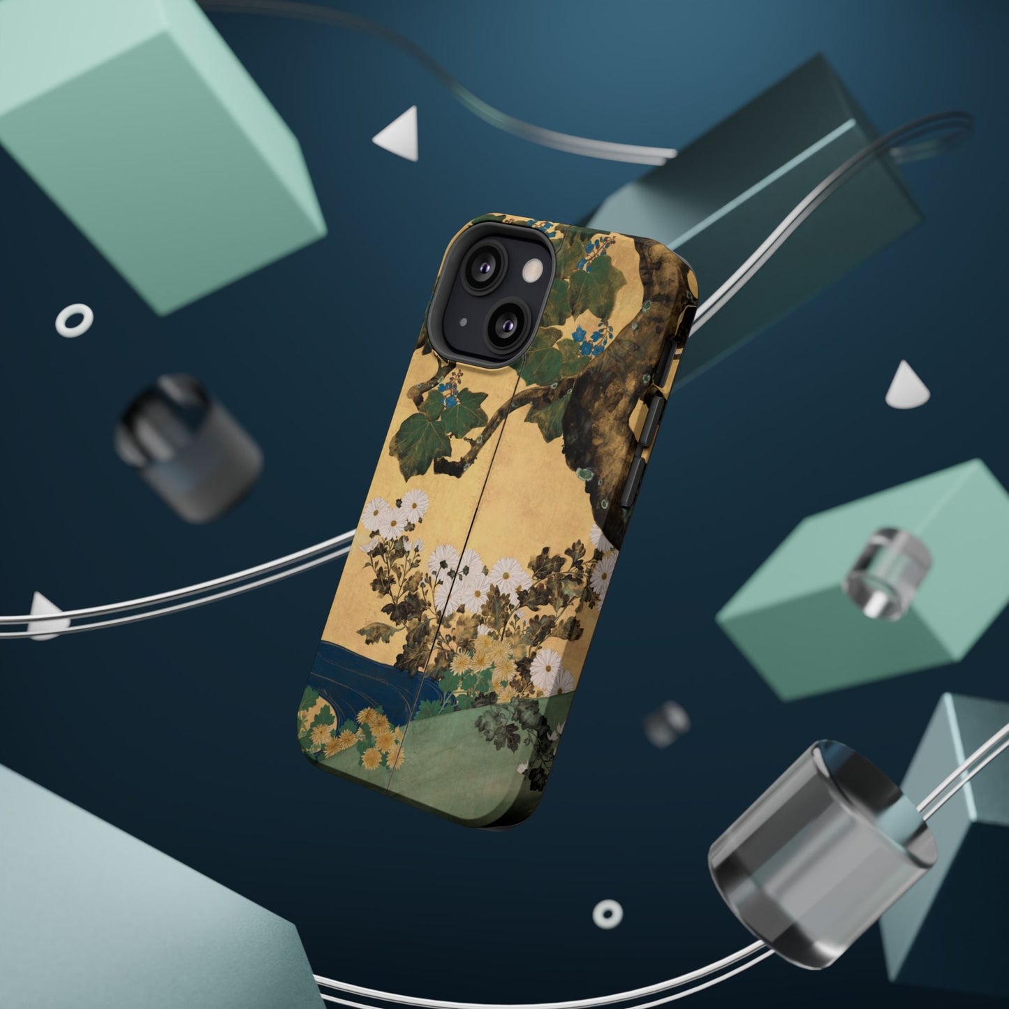 Japanese Gold Leaf Floral Art - MagSafe iPhone Case, Elegant & Protective - BOGO Cases