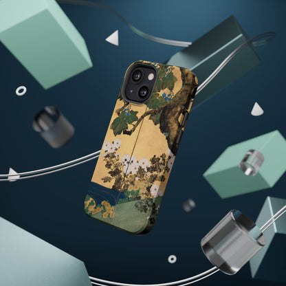 Japanese Gold Leaf Floral Art - MagSafe iPhone Case, Elegant & Protective - BOGO Cases