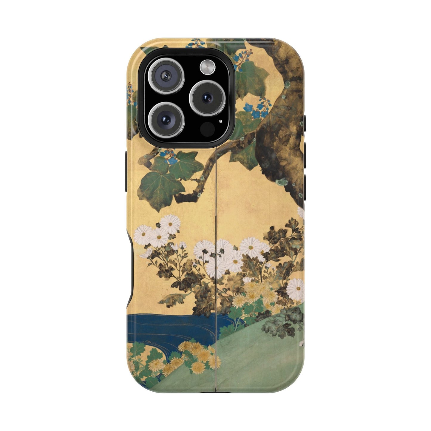 Japanese Gold Leaf Floral Art - MagSafe iPhone Case, Elegant & Protective - BOGO Cases