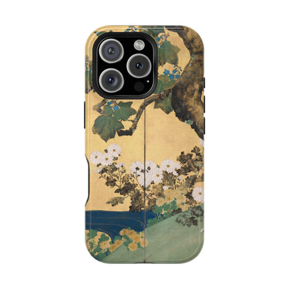 Japanese Gold Leaf Floral Art - MagSafe iPhone Case, Elegant & Protective - BOGO Cases