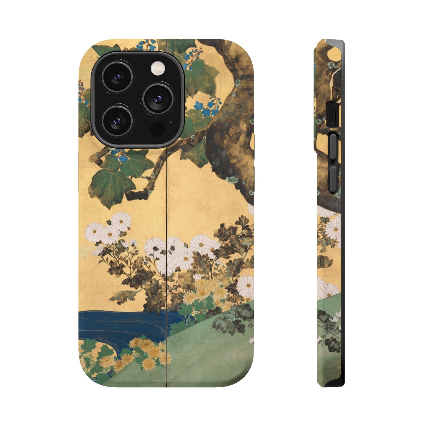 Japanese Gold Leaf Floral Art - MagSafe iPhone Case, Elegant & Protective - BOGO Cases