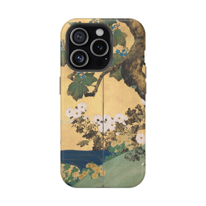 Japanese Gold Leaf Floral Art - MagSafe iPhone Case, Elegant & Protective - BOGO Cases