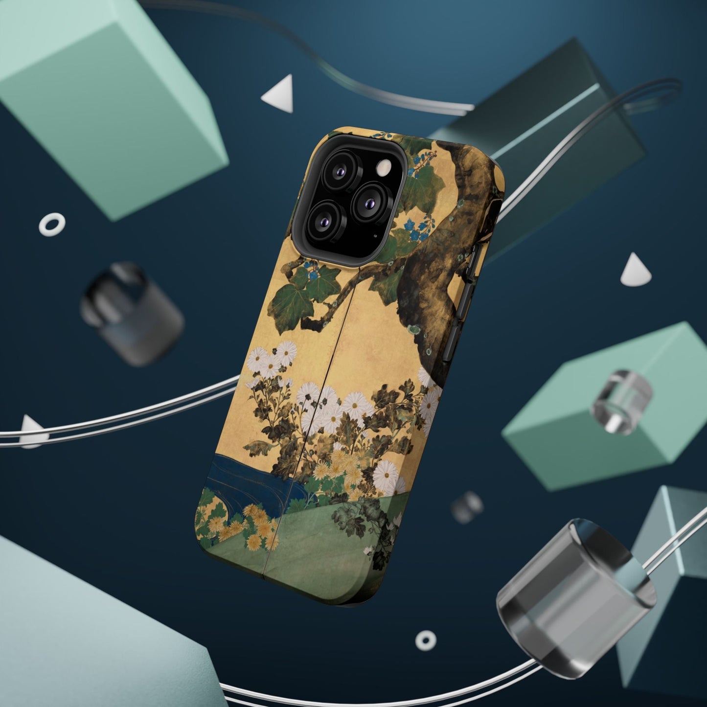 Japanese Gold Leaf Floral Art - MagSafe iPhone Case, Elegant & Protective - BOGO Cases