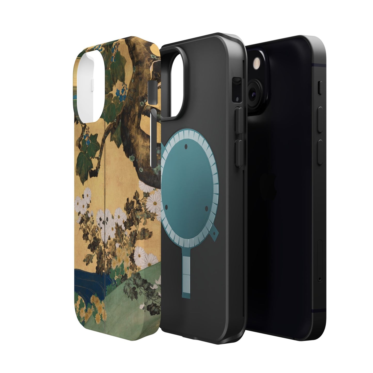 Japanese Gold Leaf Floral Art - MagSafe iPhone Case, Elegant & Protective - BOGO Cases