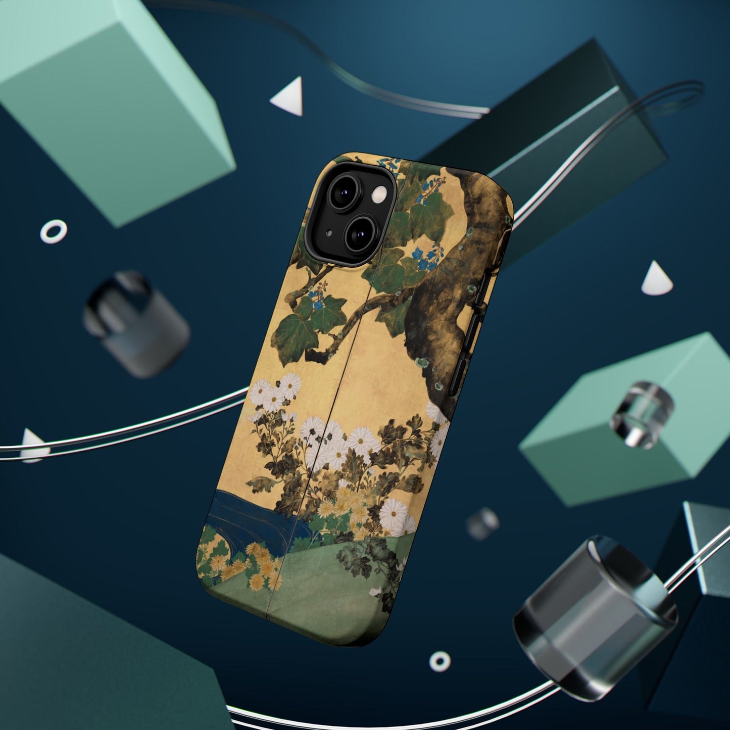 Japanese Gold Leaf Floral Art - MagSafe iPhone Case, Elegant & Protective - BOGO Cases