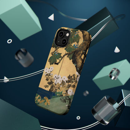 Japanese Gold Leaf Floral Art - MagSafe iPhone Case, Elegant & Protective - BOGO Cases