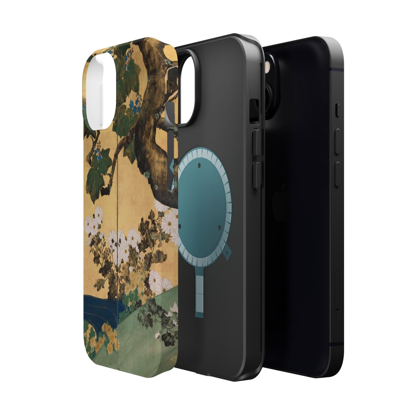Japanese Gold Leaf Floral Art - MagSafe iPhone Case, Elegant & Protective - BOGO Cases