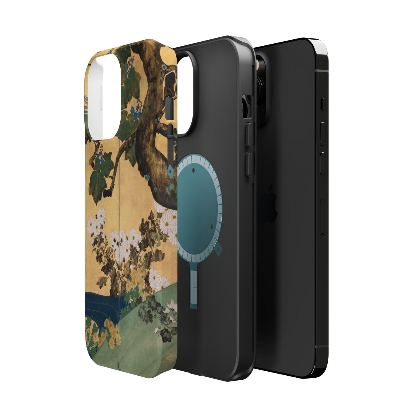 Japanese Gold Leaf Floral Art - MagSafe iPhone Case, Elegant & Protective - BOGO Cases