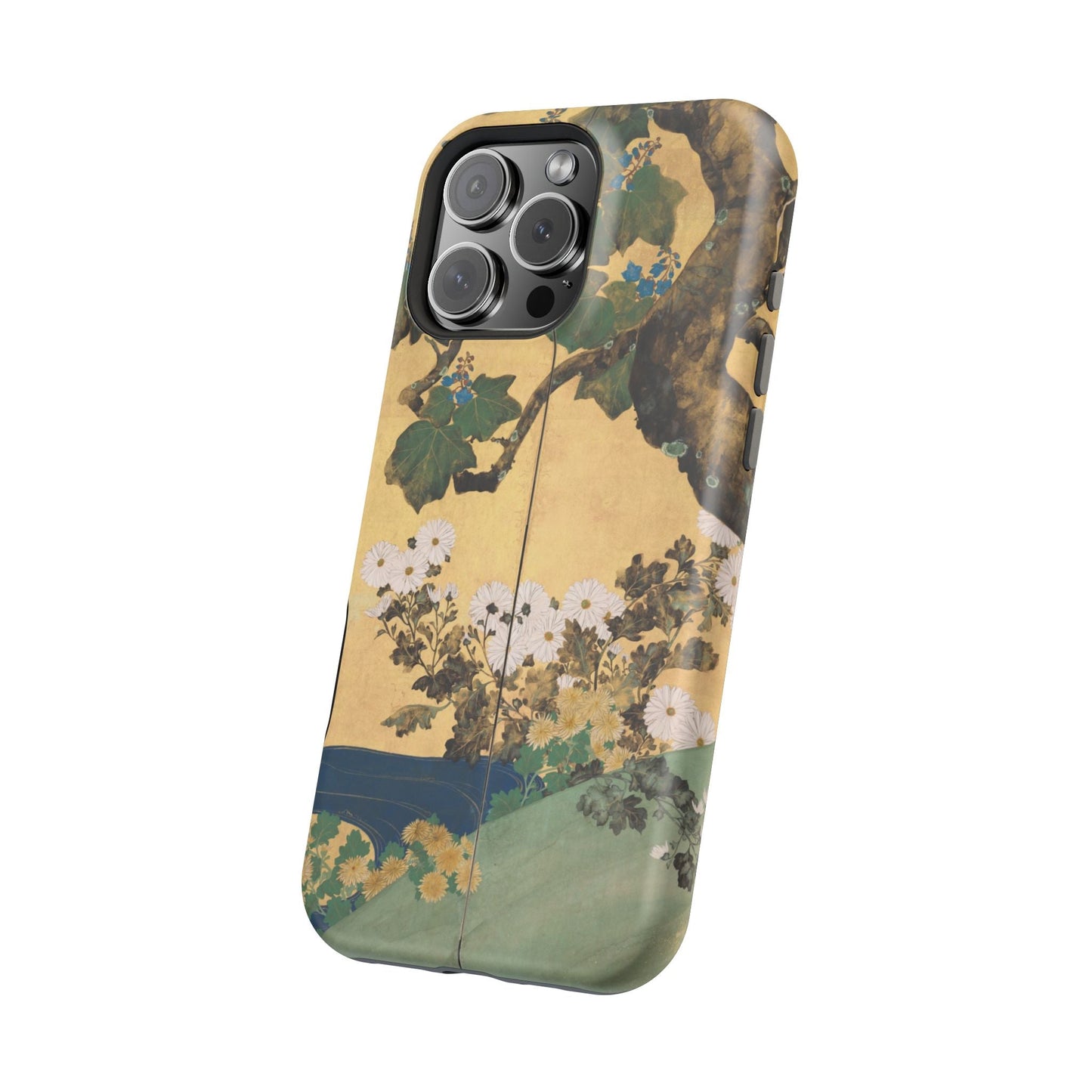 Japanese Gold Leaf Floral Art - MagSafe iPhone Case, Elegant & Protective - BOGO Cases