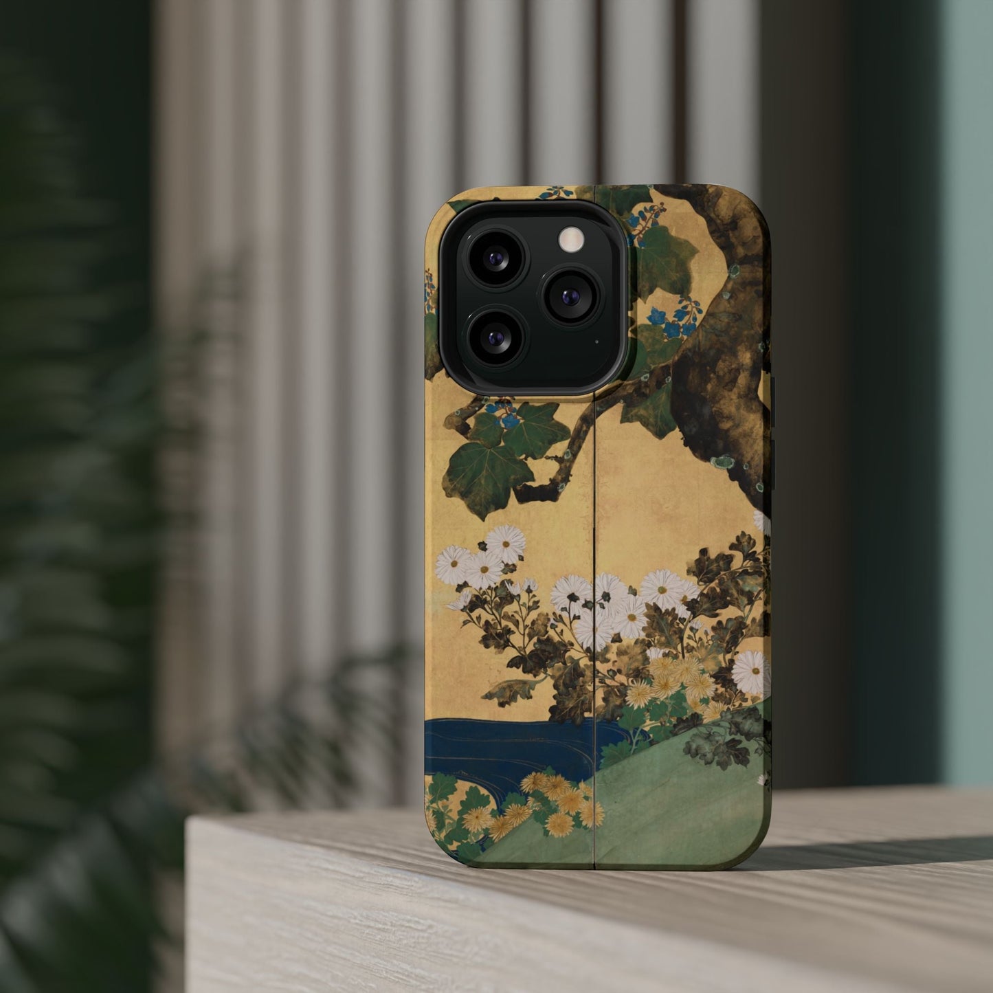 Japanese Gold Leaf Floral Art - MagSafe iPhone Case, Elegant & Protective - BOGO Cases
