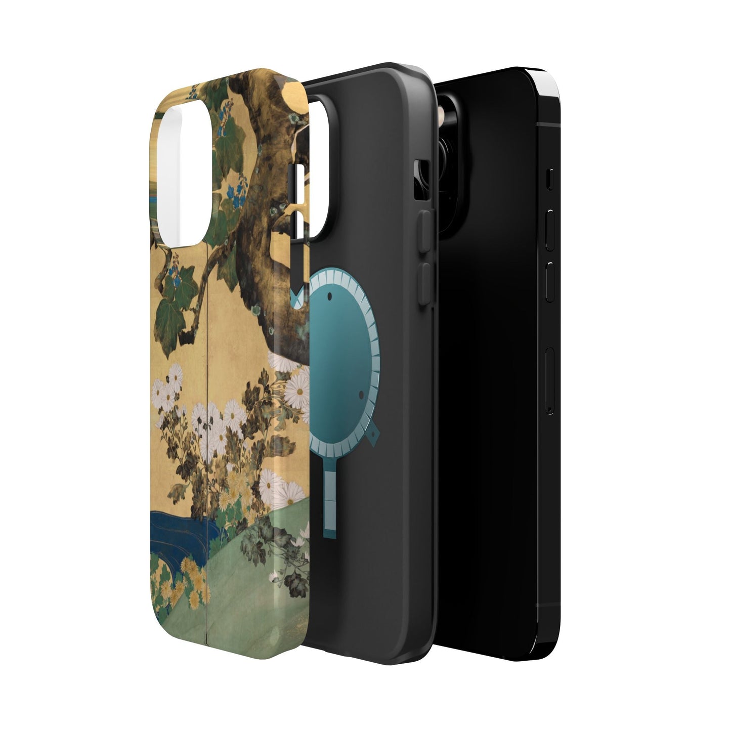 Japanese Gold Leaf Floral Art - MagSafe iPhone Case, Elegant & Protective - BOGO Cases