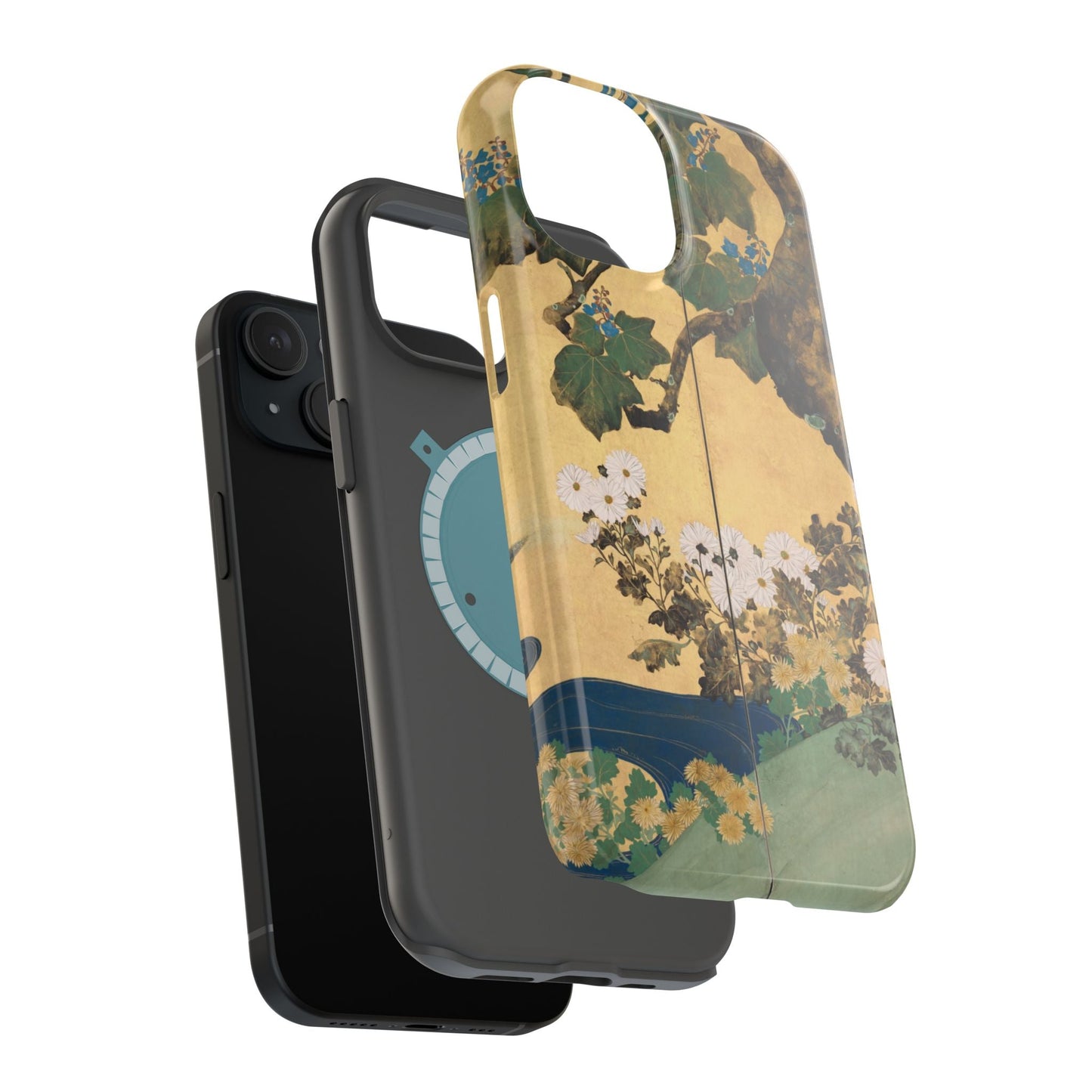 Japanese Gold Leaf Floral Art - MagSafe iPhone Case, Elegant & Protective - BOGO Cases