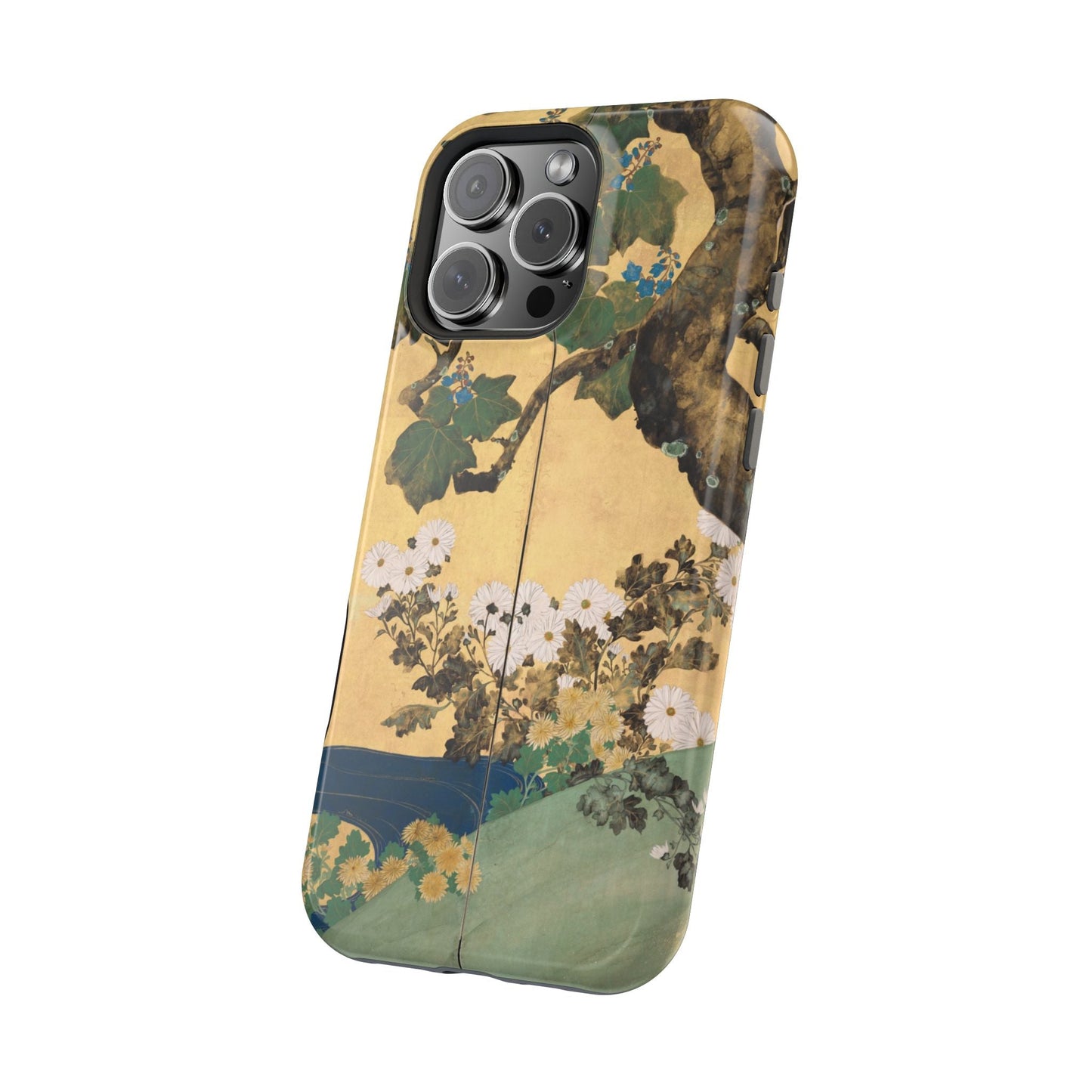 Japanese Gold Leaf Floral Art - MagSafe iPhone Case, Elegant & Protective - BOGO Cases