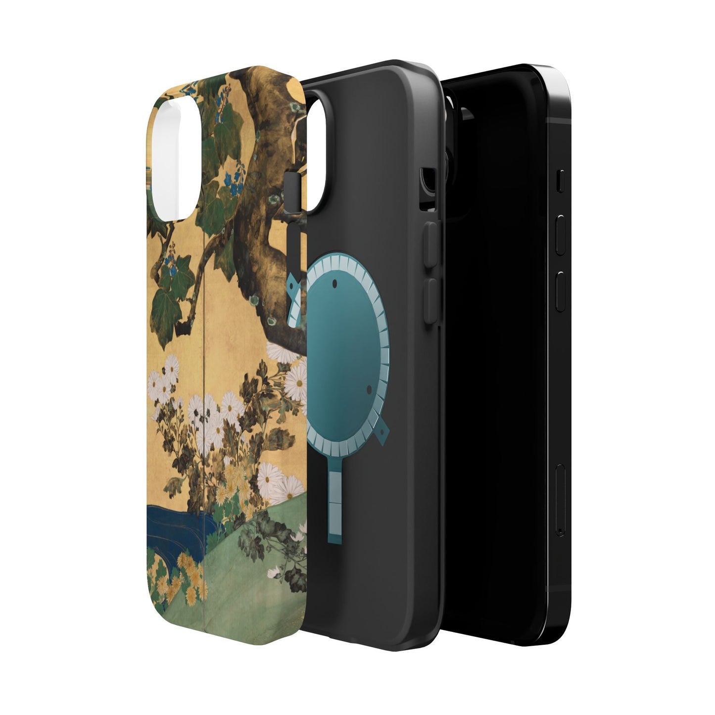 Japanese Gold Leaf Floral Art - MagSafe iPhone Case, Elegant & Protective - BOGO Cases