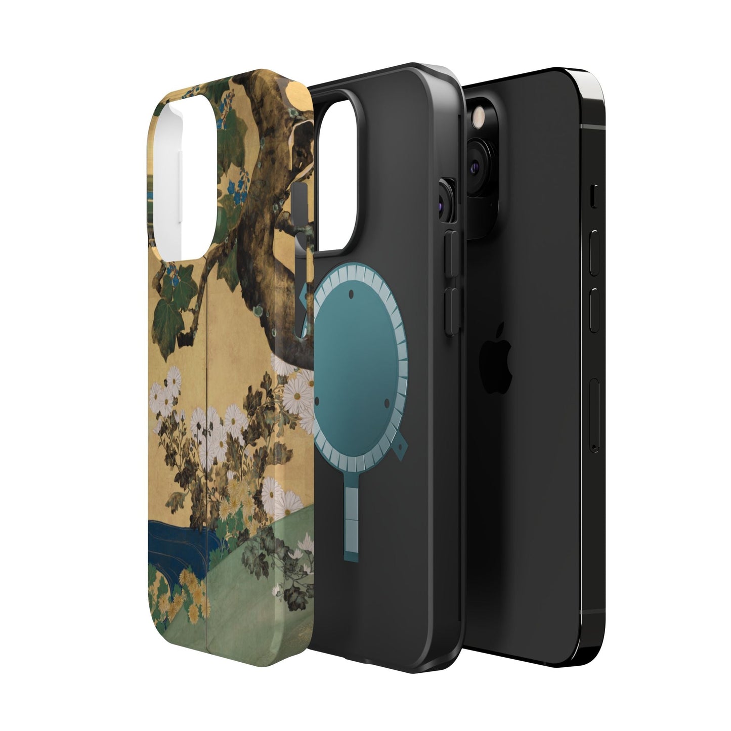 Japanese Gold Leaf Floral Art - MagSafe iPhone Case, Elegant & Protective - BOGO Cases