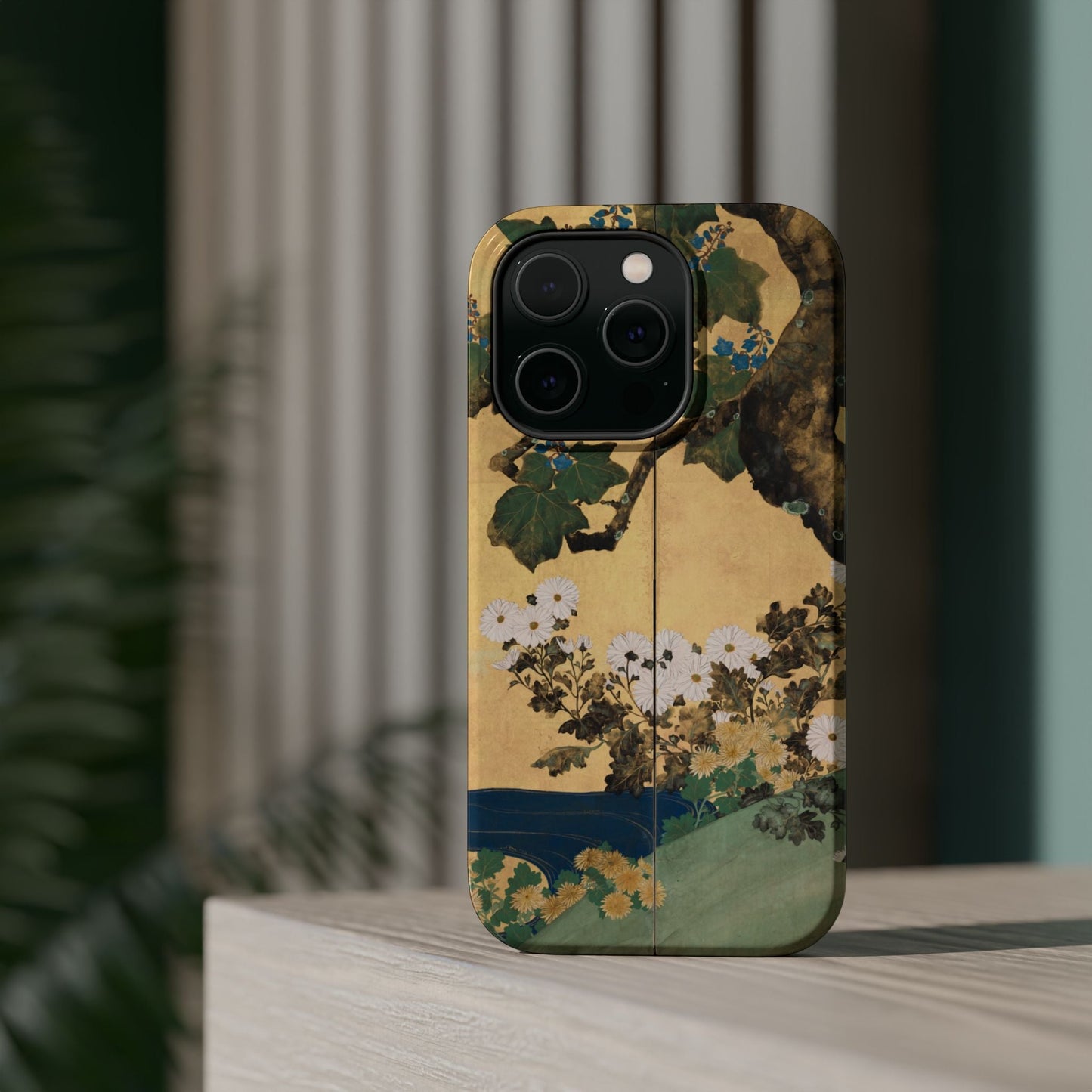 Japanese Gold Leaf Floral Art - MagSafe iPhone Case, Elegant & Protective - BOGO Cases