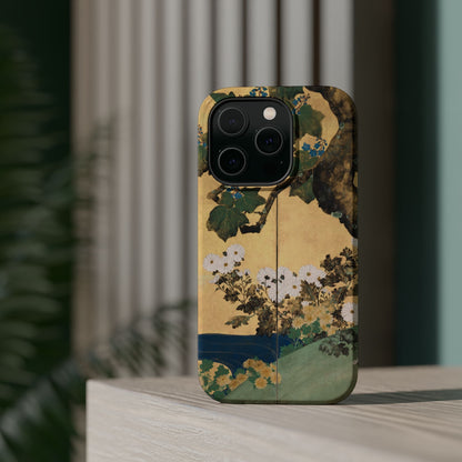 Japanese Gold Leaf Floral Art - MagSafe iPhone Case, Elegant & Protective - BOGO Cases
