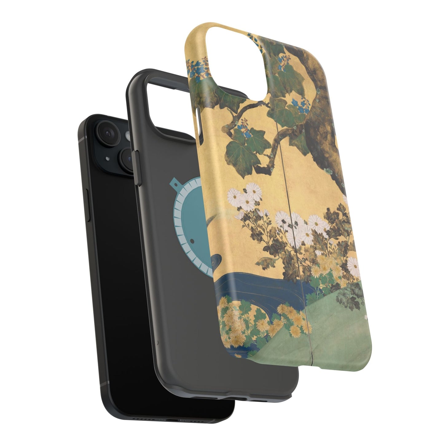 Japanese Gold Leaf Floral Art - MagSafe iPhone Case, Elegant & Protective - BOGO Cases
