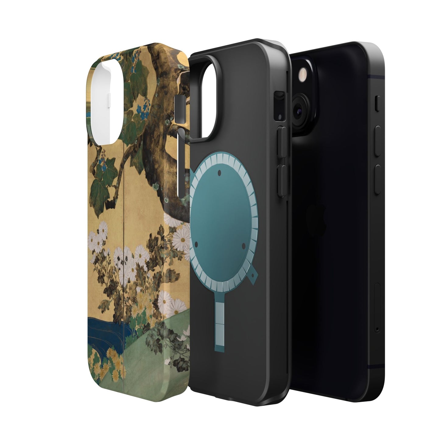 Japanese Gold Leaf Floral Art - MagSafe iPhone Case, Elegant & Protective - BOGO Cases