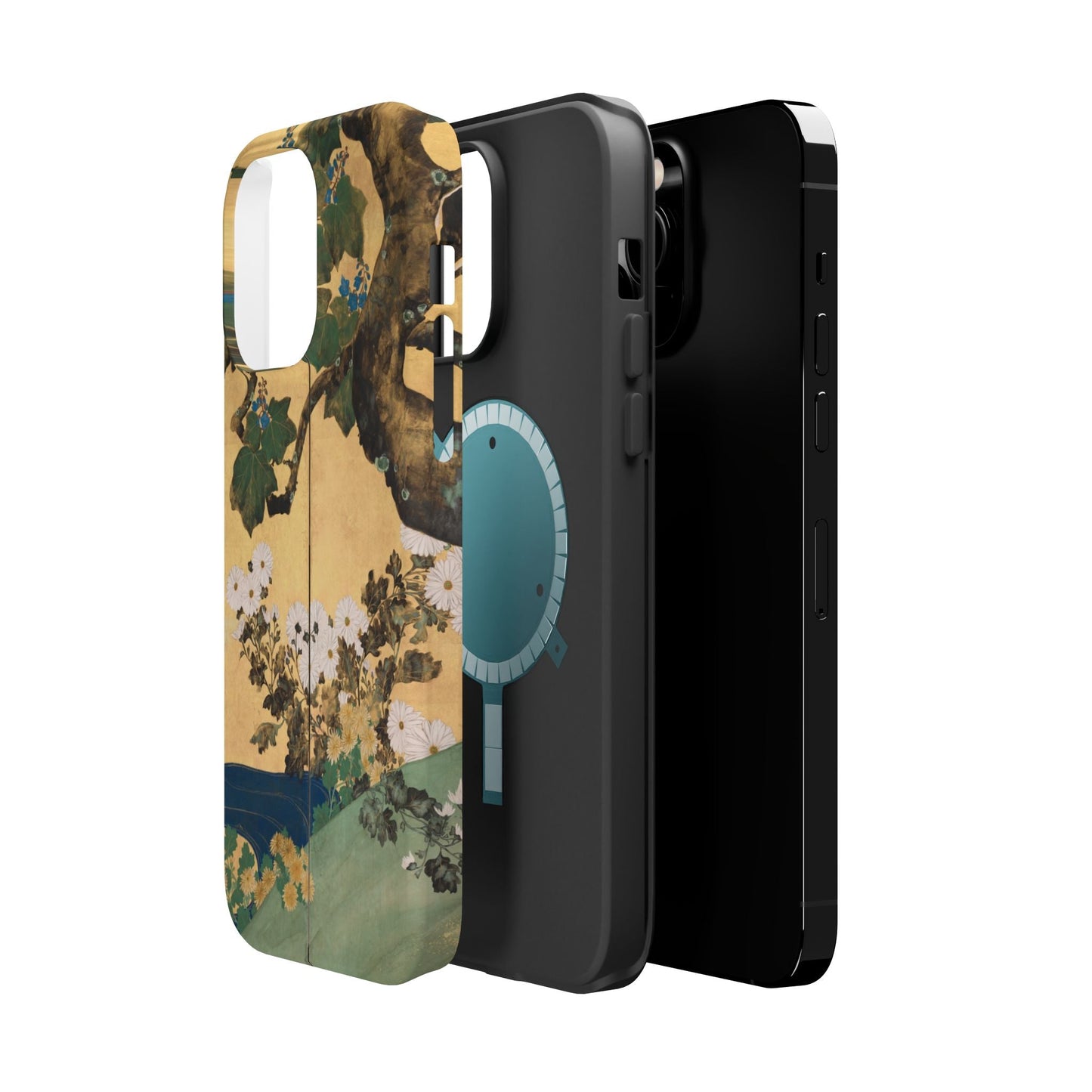 Japanese Gold Leaf Floral Art - MagSafe iPhone Case, Elegant & Protective - BOGO Cases