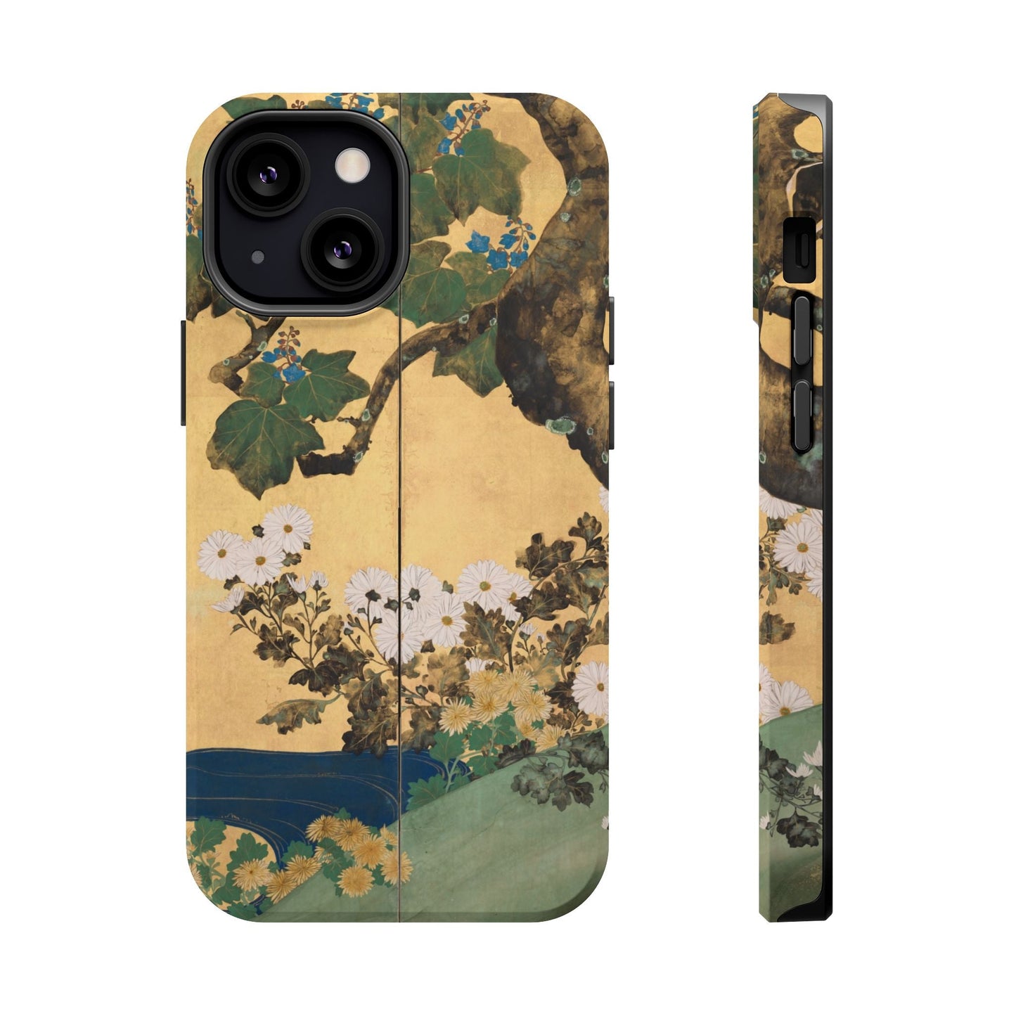 Japanese Gold Leaf Floral Art - MagSafe iPhone Case, Elegant & Protective - BOGO Cases
