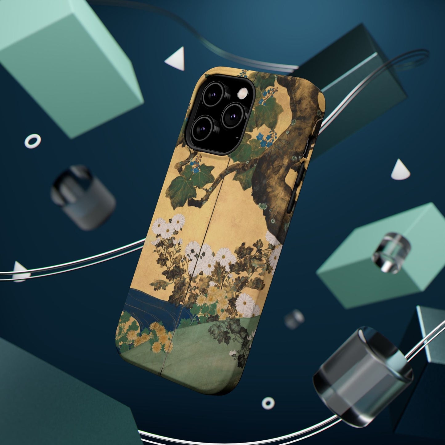 Japanese Gold Leaf Floral Art - MagSafe iPhone Case, Elegant & Protective - BOGO Cases