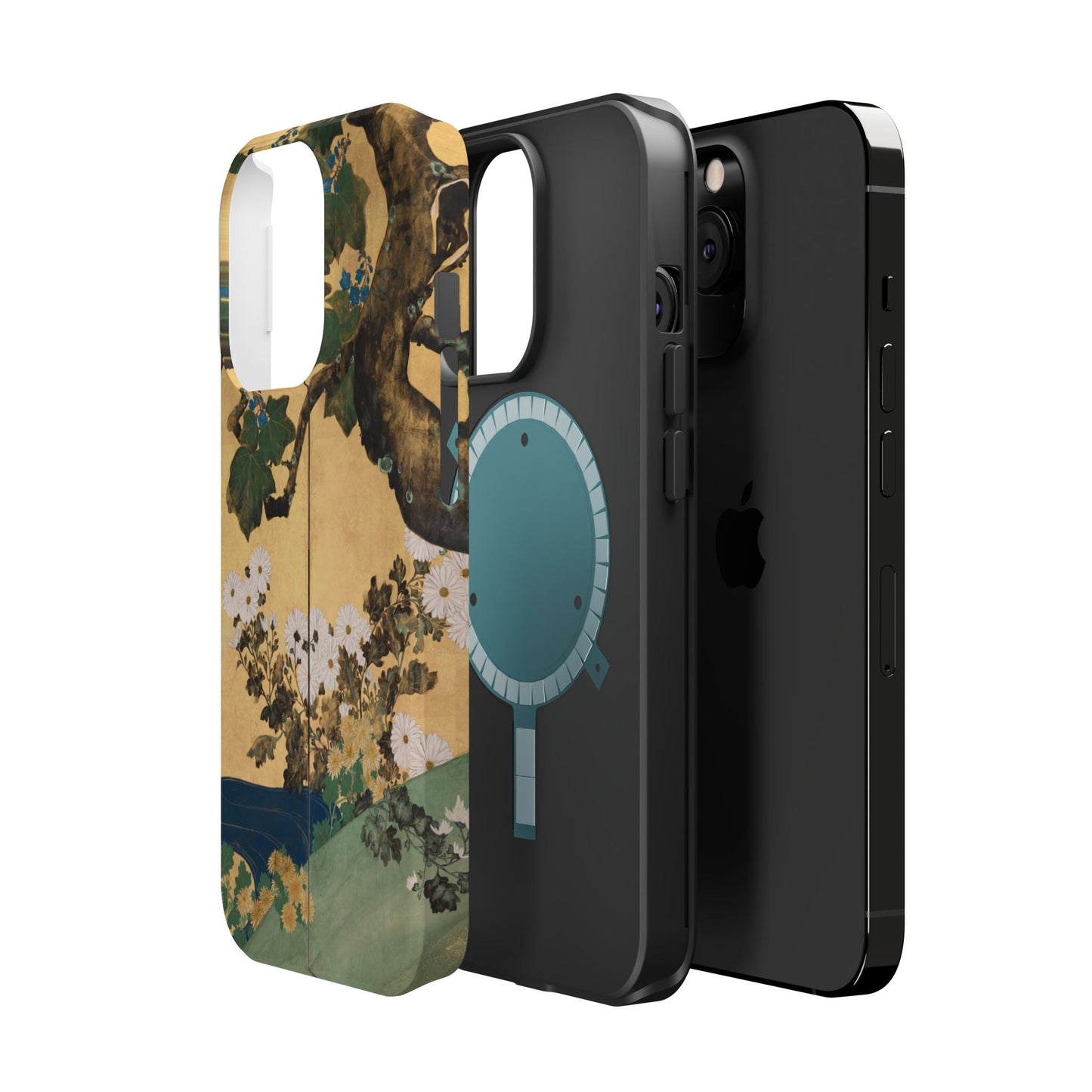 Japanese Gold Leaf Floral Art - MagSafe iPhone Case, Elegant & Protective - BOGO Cases