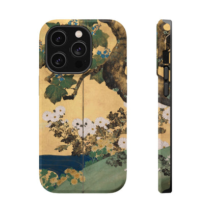 Japanese Gold Leaf Floral Art - MagSafe iPhone Case, Elegant & Protective - BOGO Cases
