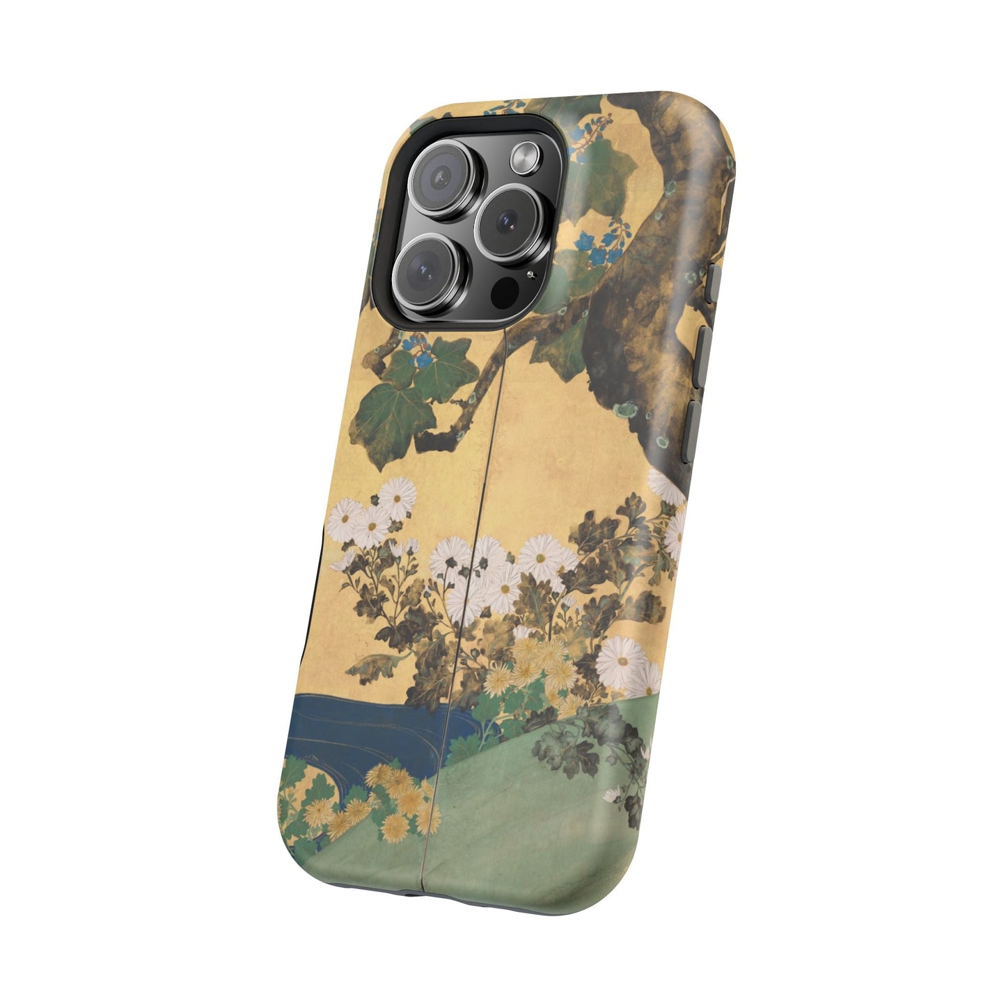 Japanese Gold Leaf Floral Art - MagSafe iPhone Case, Elegant & Protective - BOGO Cases