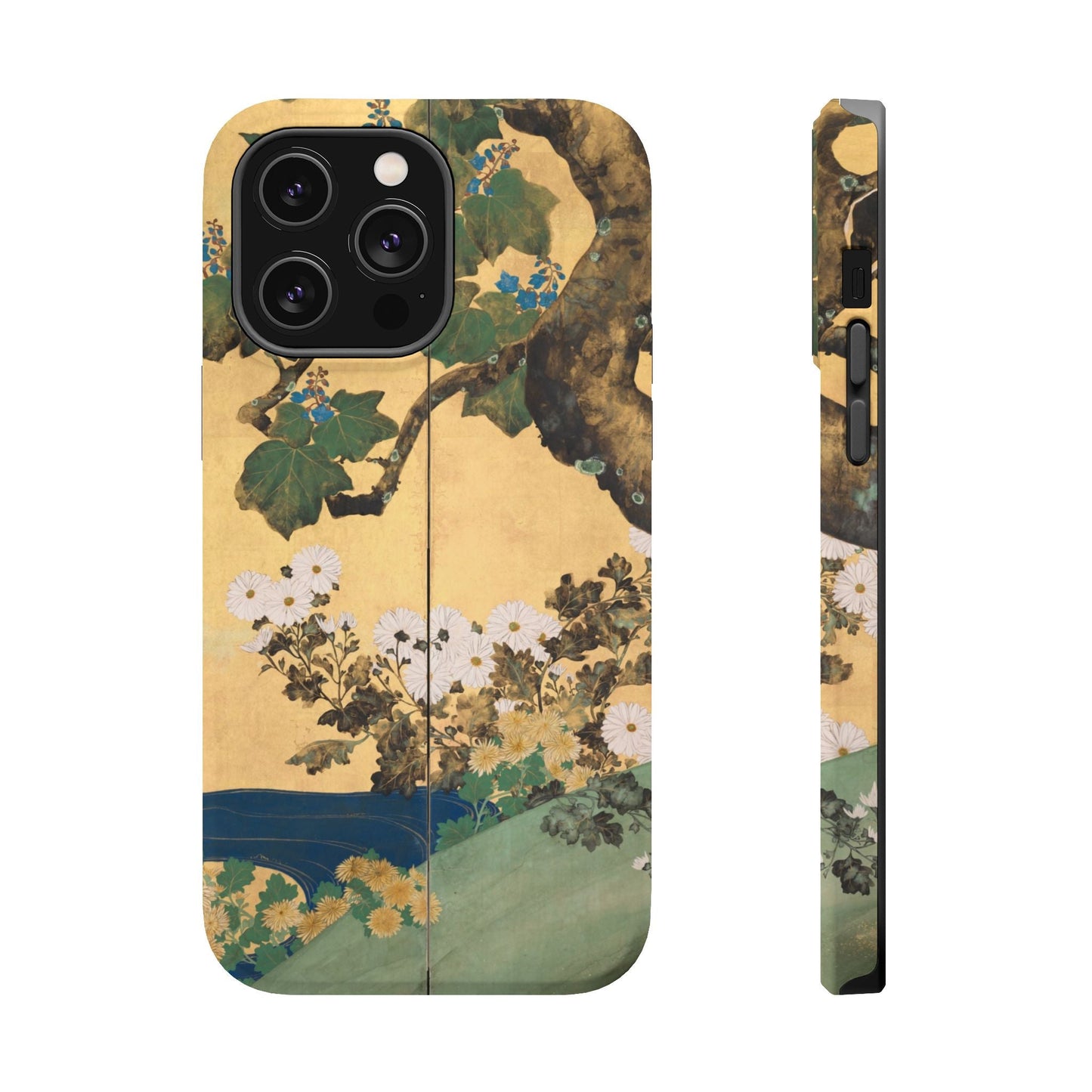 Japanese Gold Leaf Floral Art - MagSafe iPhone Case, Elegant & Protective - BOGO Cases