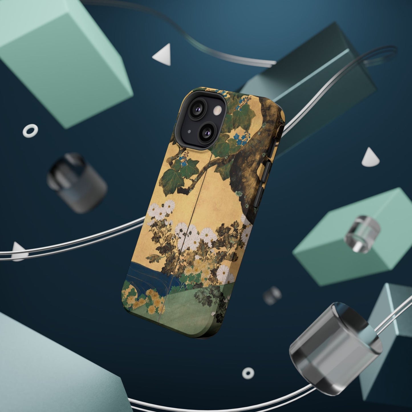 Japanese Gold Leaf Floral Art - MagSafe iPhone Case, Elegant & Protective - BOGO Cases