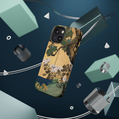 Japanese Gold Leaf Floral Art - MagSafe iPhone Case, Elegant & Protective - BOGO Cases