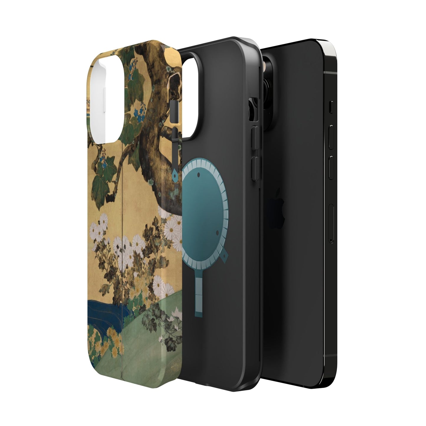 Japanese Gold Leaf Floral Art - MagSafe iPhone Case, Elegant & Protective - BOGO Cases