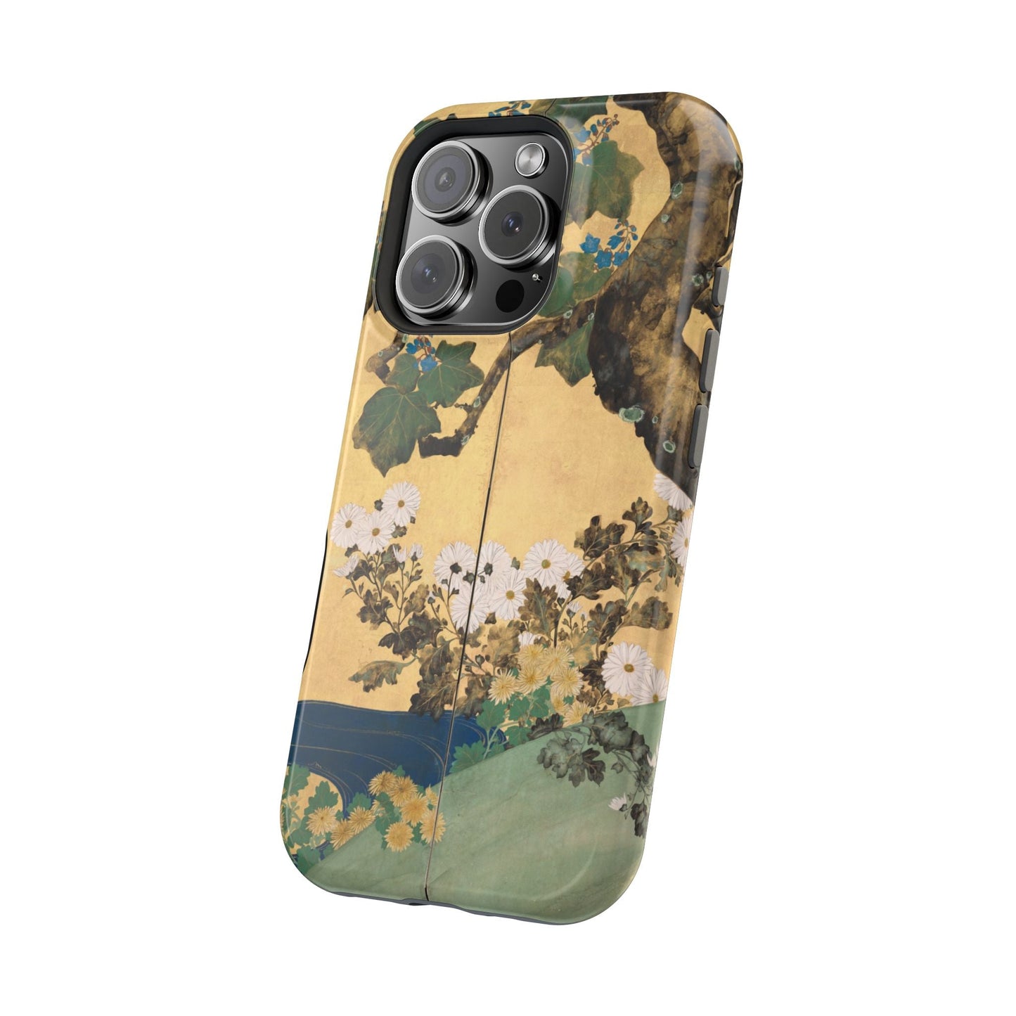 Japanese Gold Leaf Floral Art - MagSafe iPhone Case, Elegant & Protective - BOGO Cases
