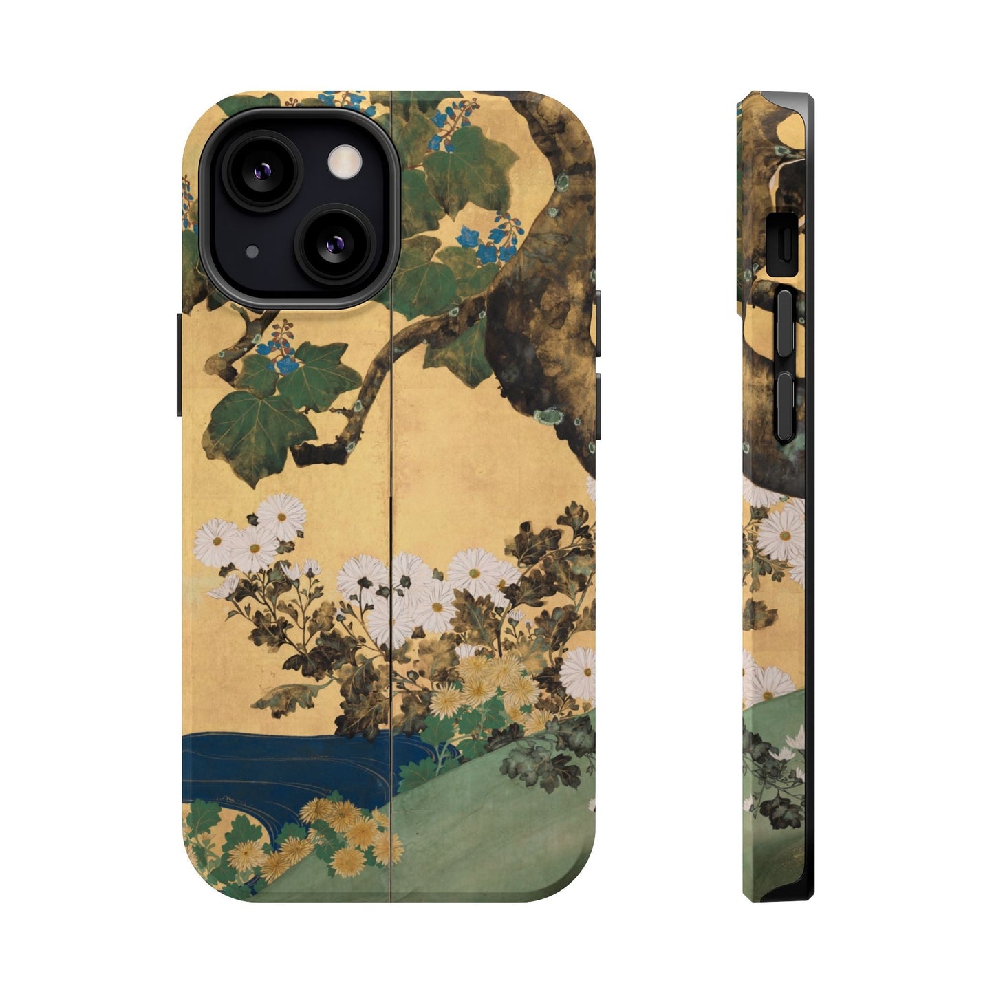 Japanese Gold Leaf Floral Art - MagSafe iPhone Case, Elegant & Protective - BOGO Cases