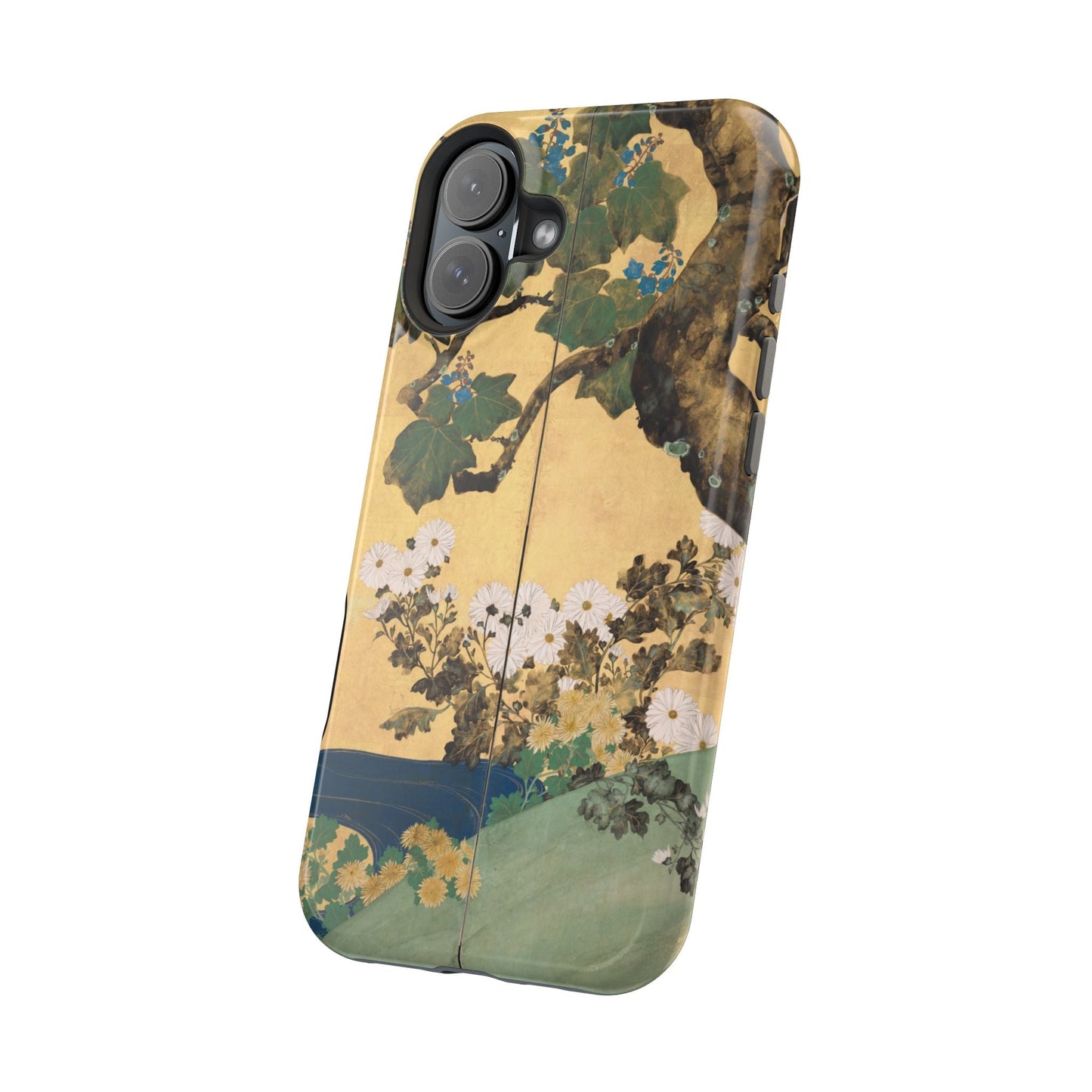 Japanese Gold Leaf Floral Art - MagSafe iPhone Case, Elegant & Protective - BOGO Cases