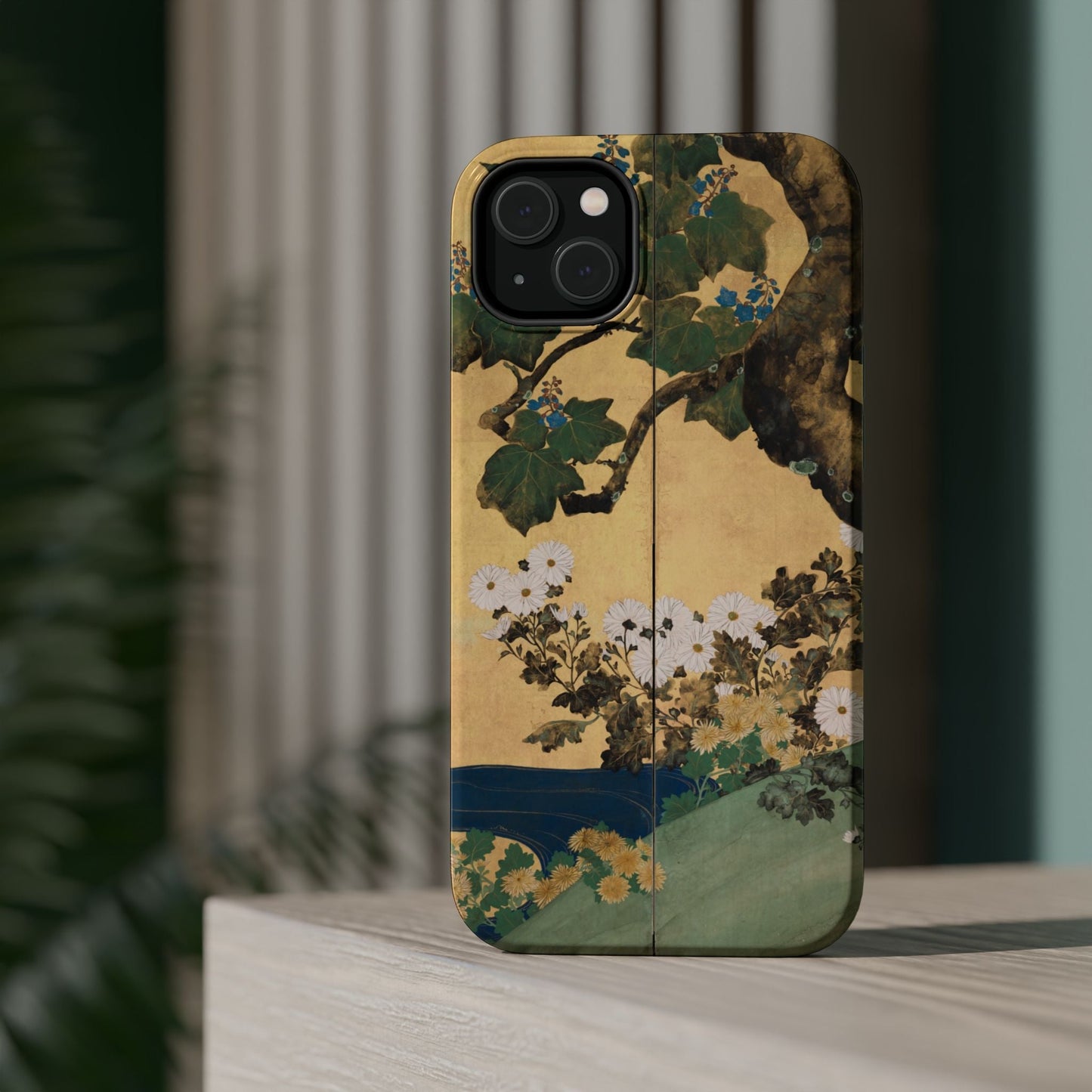 Japanese Gold Leaf Floral Art - MagSafe iPhone Case, Elegant & Protective - BOGO Cases