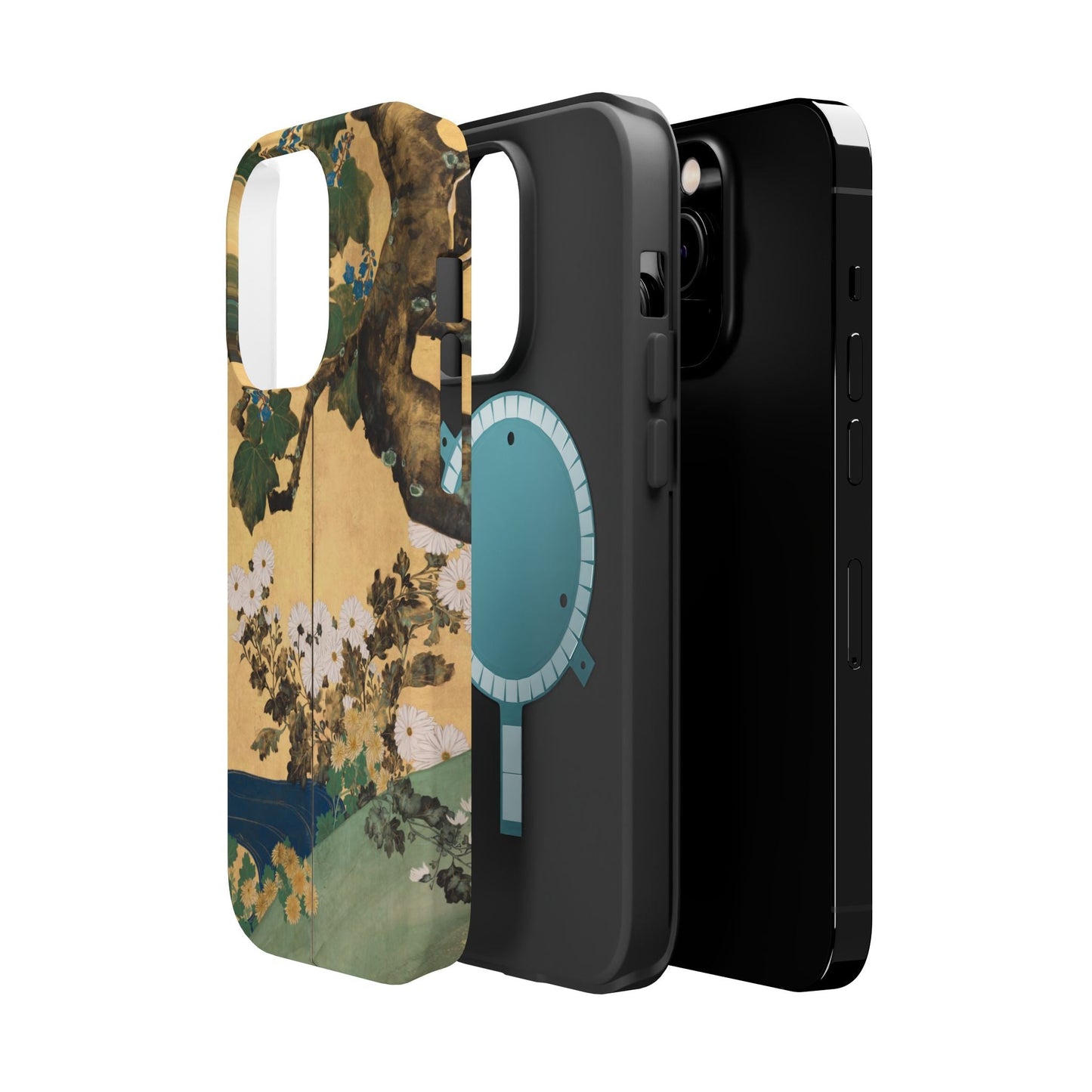 Japanese Gold Leaf Floral Art - MagSafe iPhone Case, Elegant & Protective - BOGO Cases