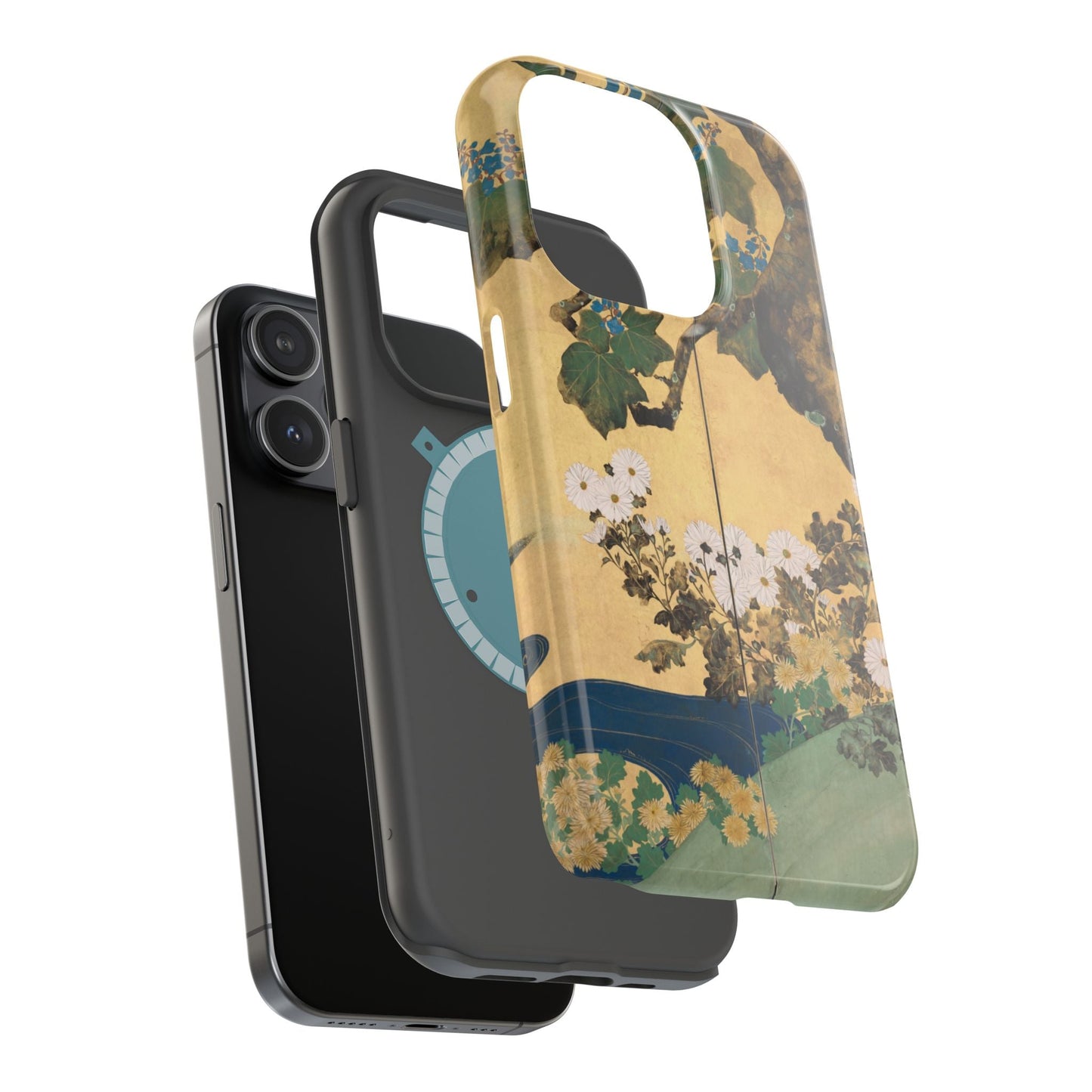 Japanese Gold Leaf Floral Art - MagSafe iPhone Case, Elegant & Protective - BOGO Cases
