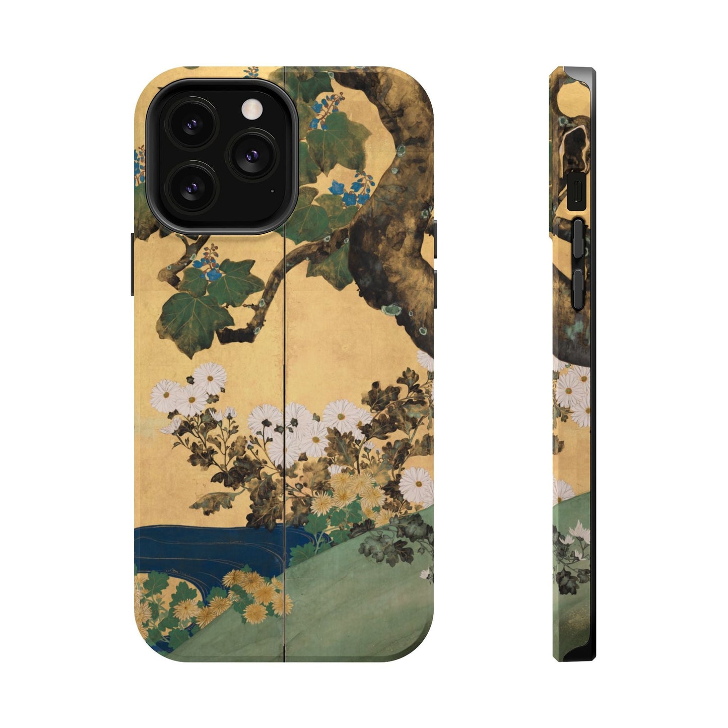 Japanese Gold Leaf Floral Art - MagSafe iPhone Case, Elegant & Protective - BOGO Cases