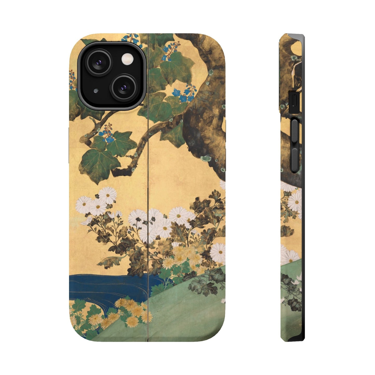Japanese Gold Leaf Floral Art - MagSafe iPhone Case, Elegant & Protective - BOGO Cases