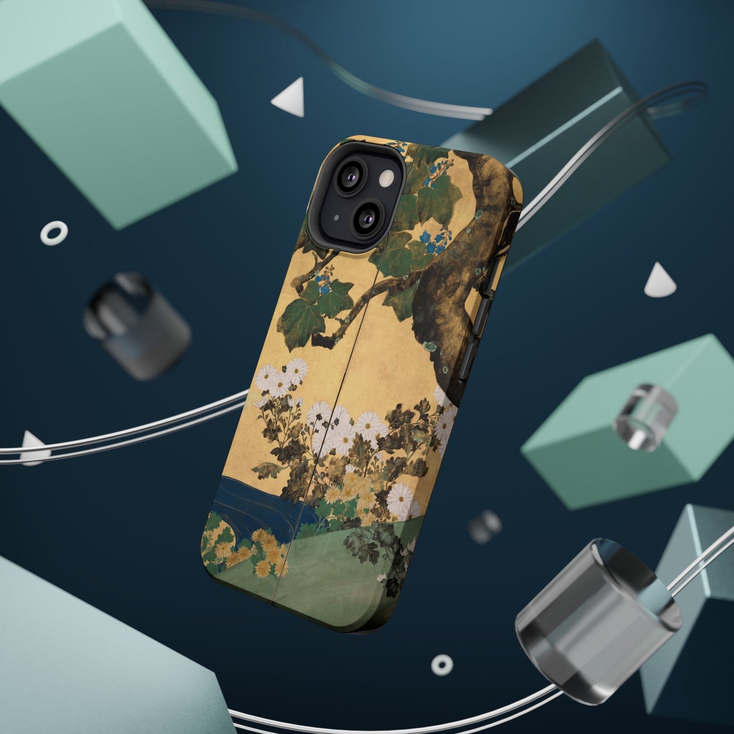 Japanese Gold Leaf Floral Art - MagSafe iPhone Case, Elegant & Protective - BOGO Cases