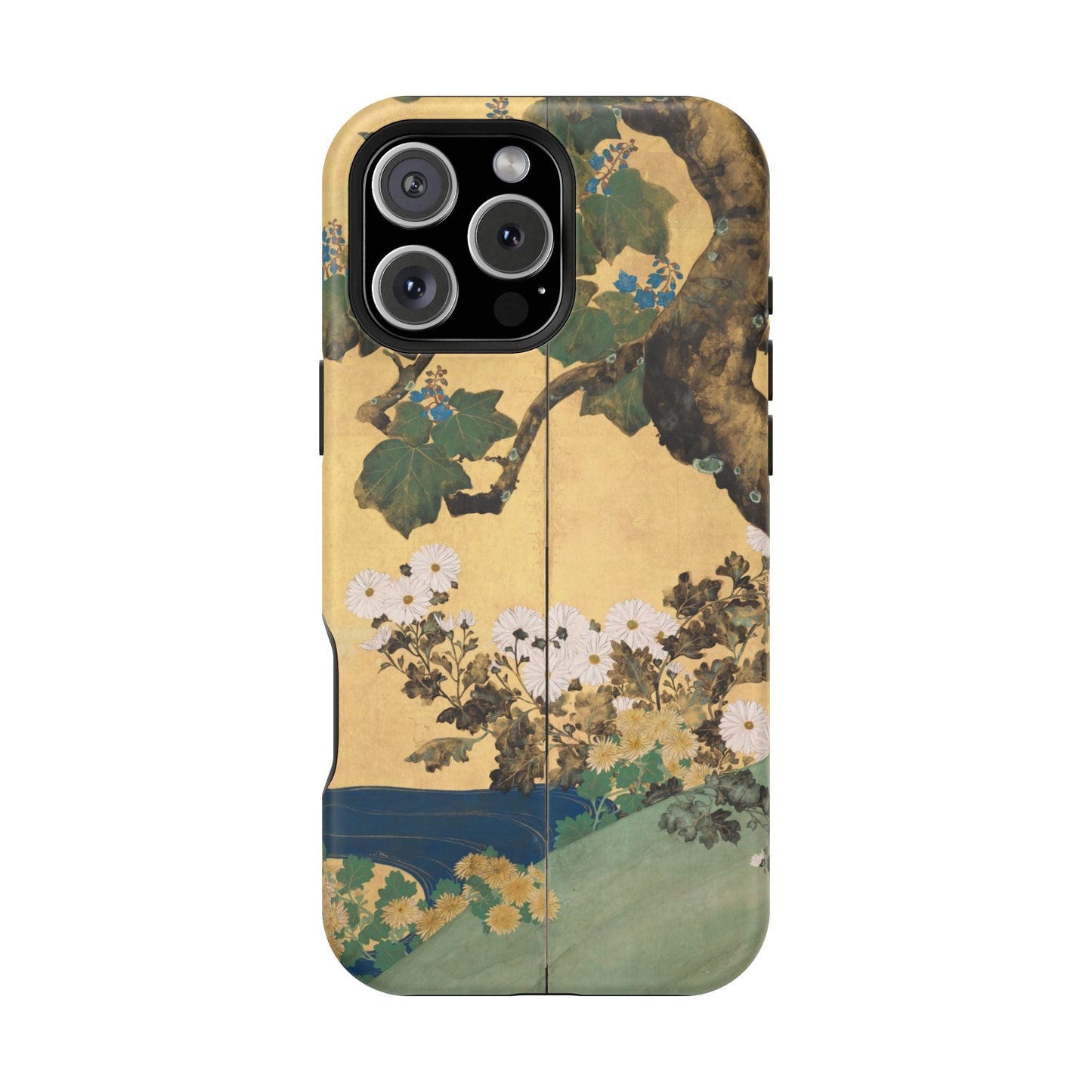 Japanese Gold Leaf Floral Art - MagSafe iPhone Case, Elegant & Protective - BOGO Cases