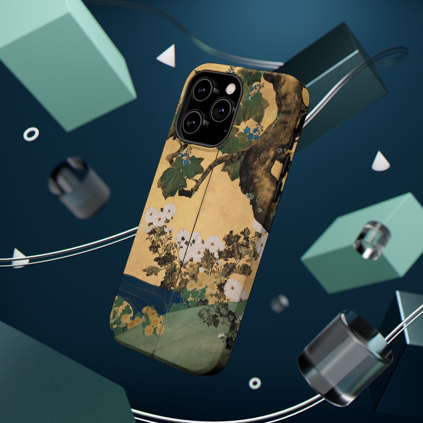 Japanese Gold Leaf Floral Art - MagSafe iPhone Case, Elegant & Protective - BOGO Cases